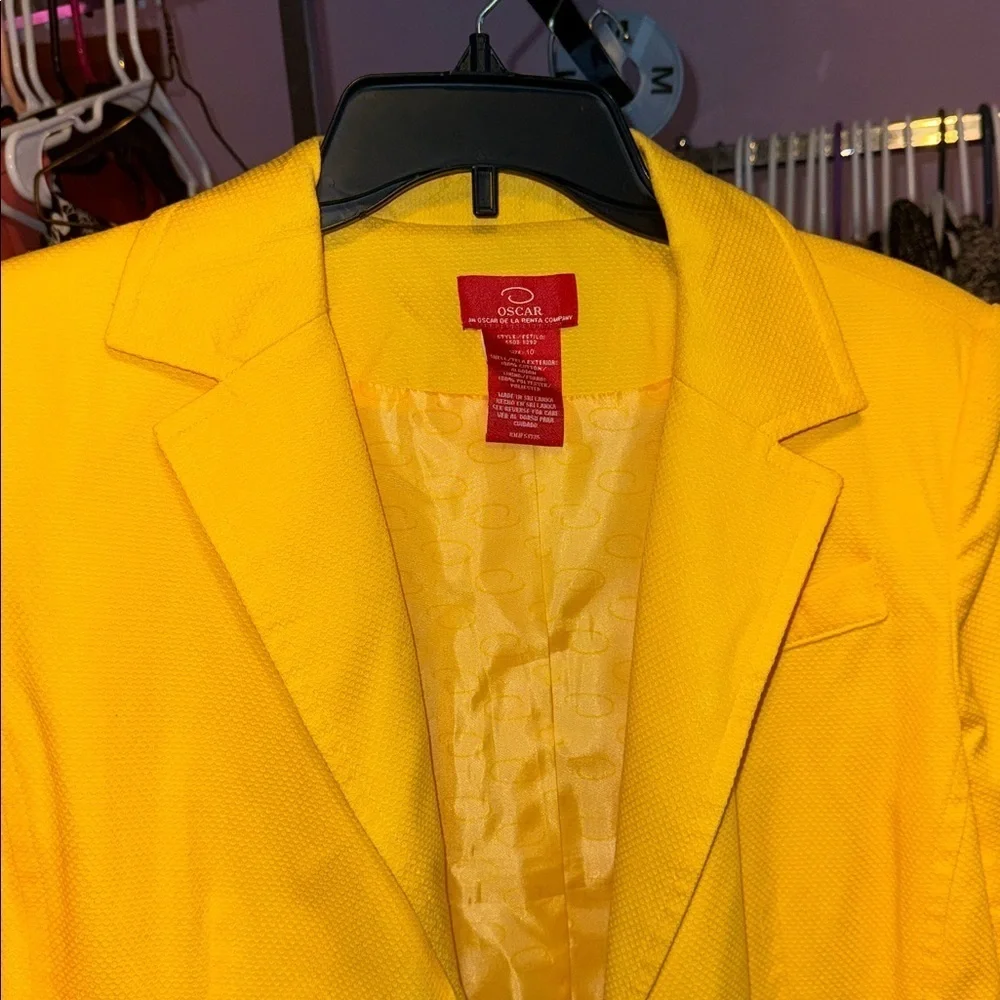 Oscar by Oscar, Dela, Rente, yellow front blazer jacket, size 10